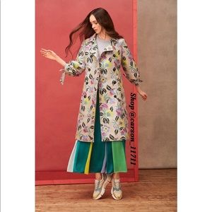 NWOT Anthropologie x Delpozo Jacquard Trench Coat